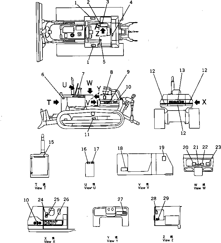 Схема запчастей Komatsu D40PF-5 - МАРКИРОВКА (ЯПОН.)(№-7) МАРКИРОВКА¤ ИНСТРУМЕНТ И РЕМКОМПЛЕКТЫ