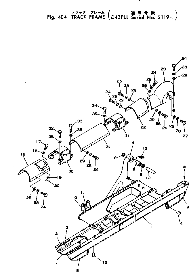 Схема запчастей Komatsu D40PL-1 - ГУСЕНИЧНАЯ РАМА (DPLL) ГУСЕНИЦЫ