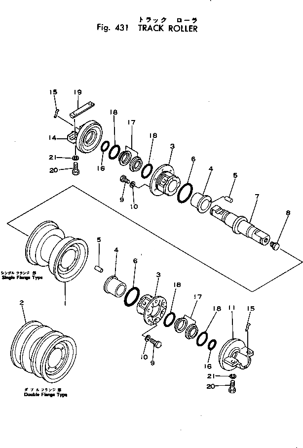 Схема запчастей Komatsu D40PL-1 - ОПОРНЫЙ КАТОК ГУСЕНИЦЫ