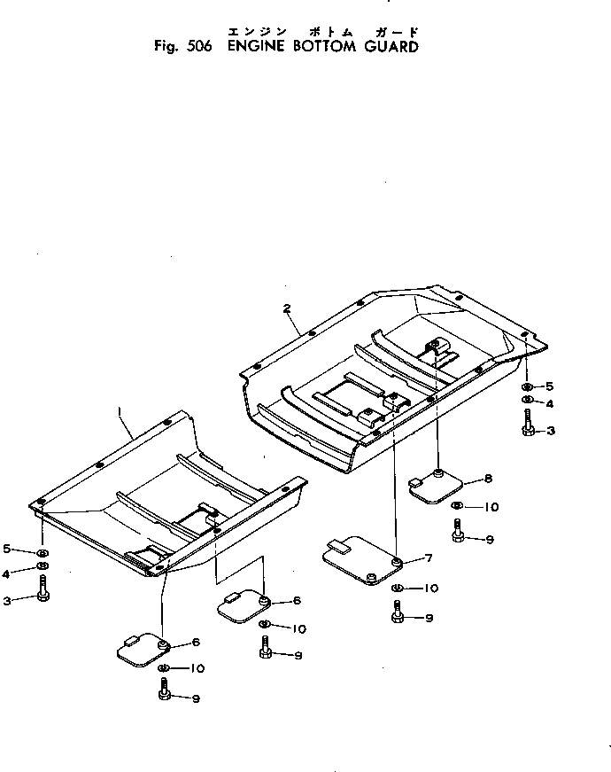 Схема запчастей Komatsu D40PL-1 - НИЖН. ЗАЩИТА ЧАСТИ КОРПУСА