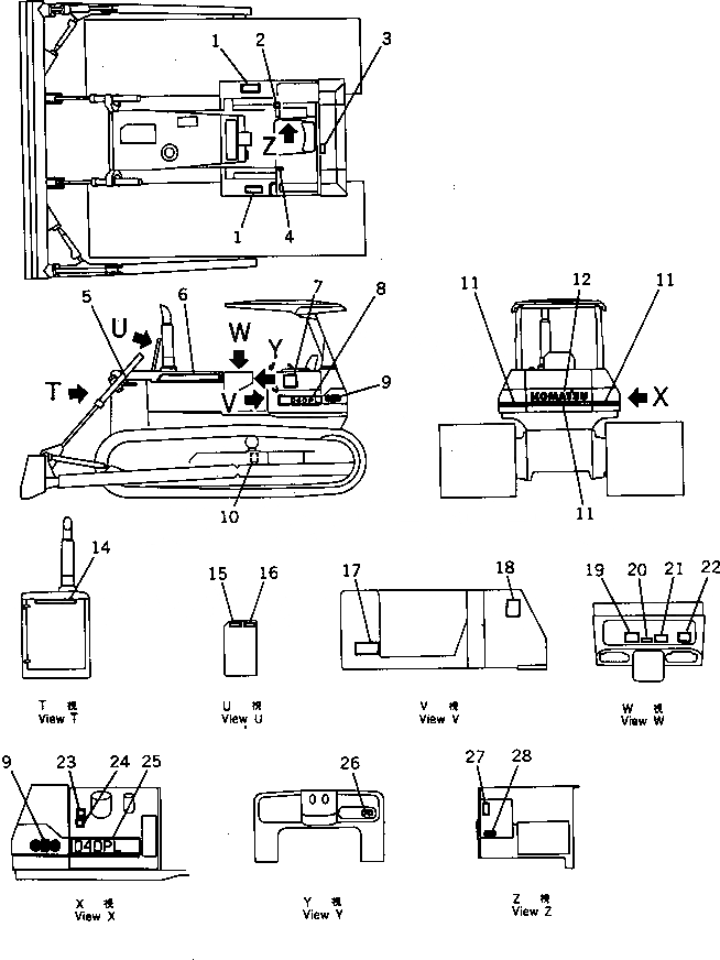 Схема запчастей Komatsu D40PL-5 - МАРКИРОВКА (ЯПОН.) МАРКИРОВКА¤ ИНСТРУМЕНТ И РЕМКОМПЛЕКТЫ