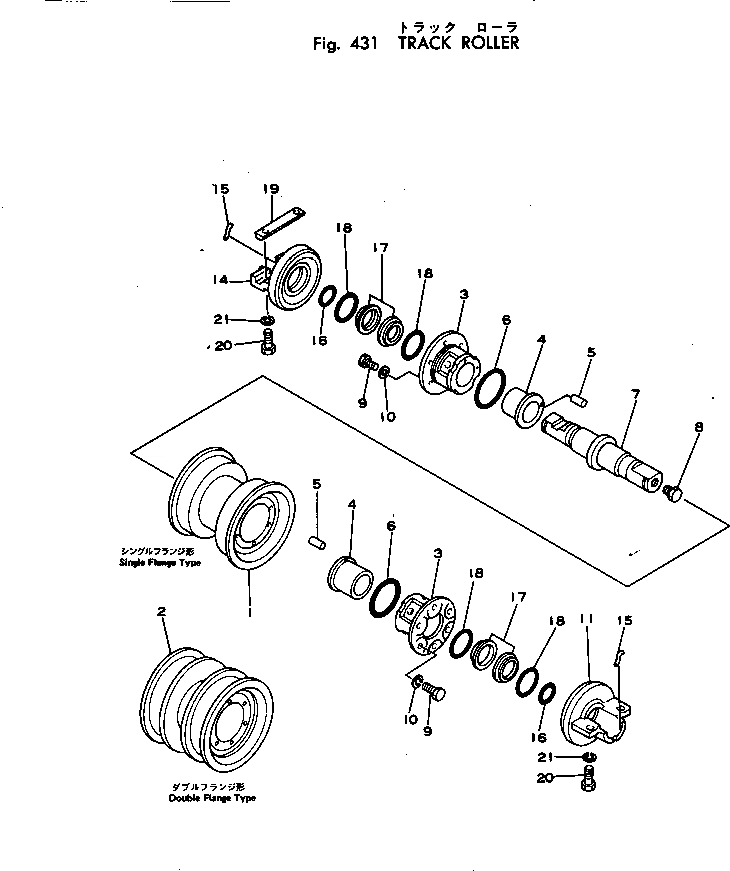 Схема запчастей Komatsu D40PLF-1A - ОПОРНЫЙ КАТОК ГУСЕНИЦЫ
