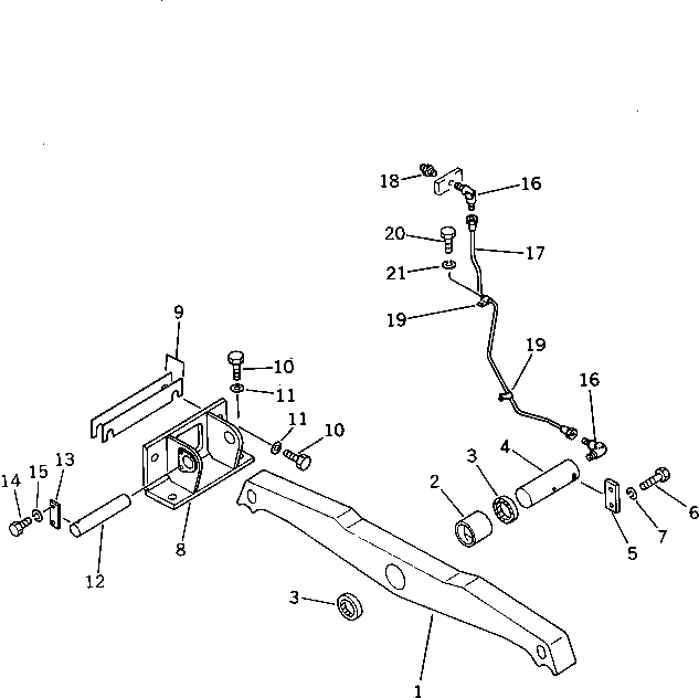 Схема запчастей Komatsu D40PLL-5 - БАЛКА БАЛАНСИРА ЧАСТИ КОРПУСА
