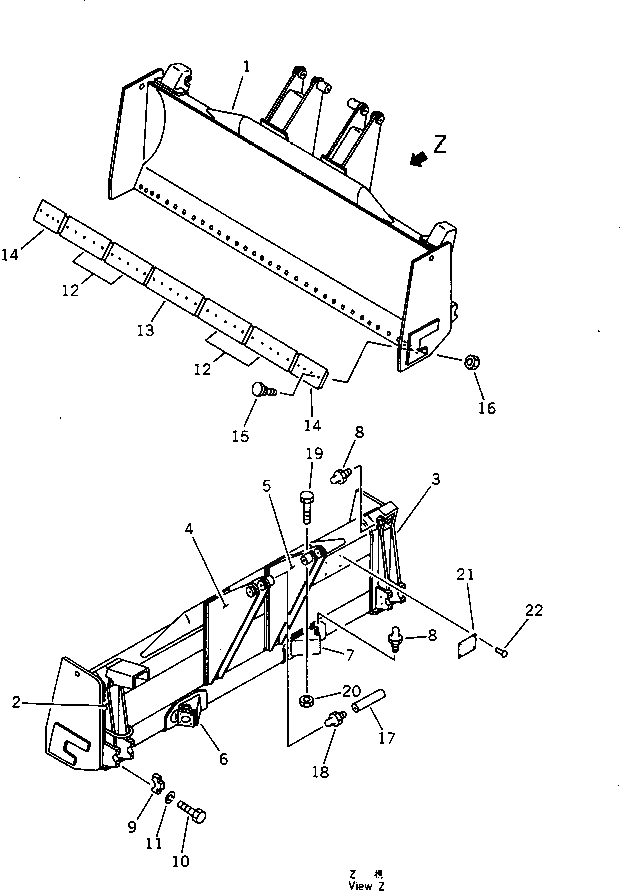 Схема запчастей Komatsu D40PLL-5 - ПРЯМ. ОТВАЛ ОТВАЛ РАБОЧЕЕ ОБОРУДОВАНИЕ