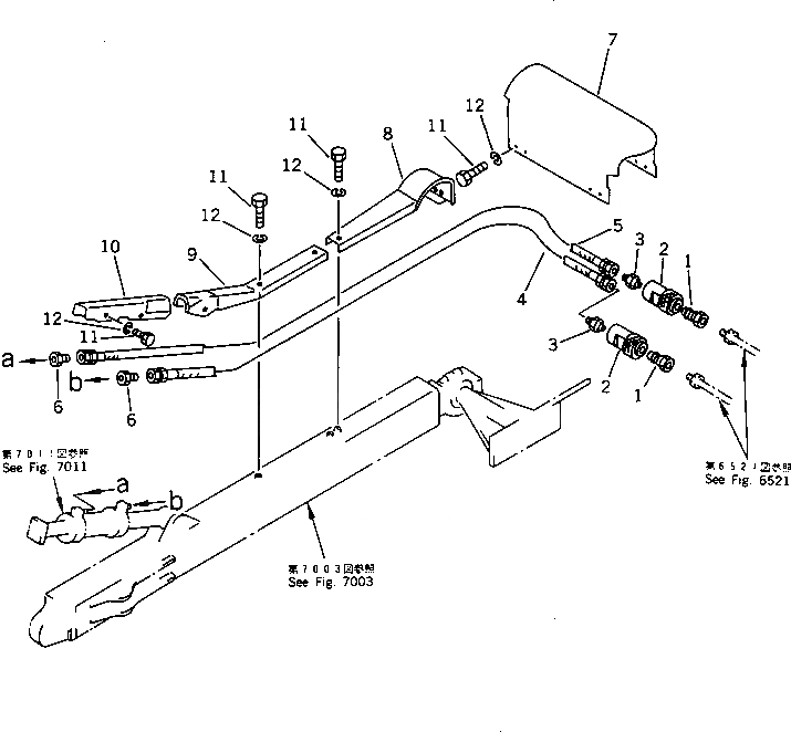 Схема запчастей Komatsu D40PLL-5 - ГИДРОЛИНИЯ (ЦИЛИНДР ПЕРЕКОСА ЛИНИЯ) (DOZER ) РАБОЧЕЕ ОБОРУДОВАНИЕ