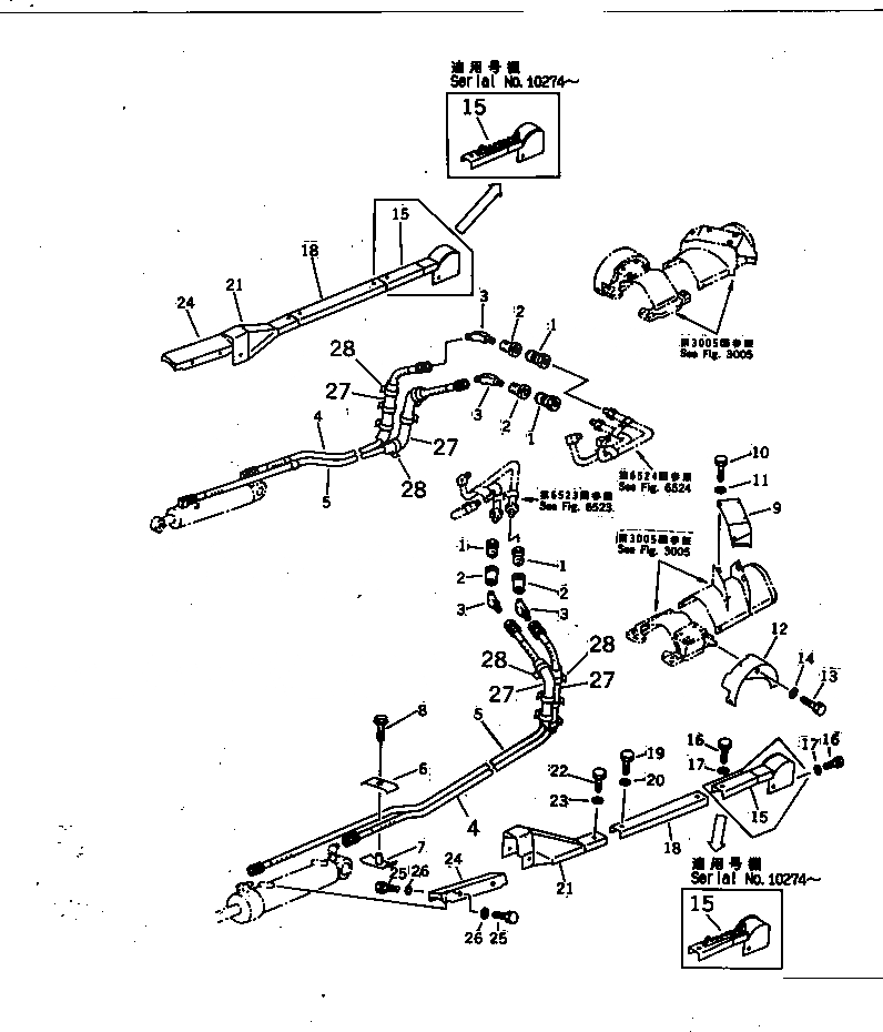 Схема запчастей Komatsu D41A-5 - ГИДРОЛИНИЯ (ЦИЛИНДР ПЕРЕКОСА ЛИНИЯ) (DOZER )        (ДЛЯ TОБОД КОЛЕСАMING DOZER) РАБОЧЕЕ ОБОРУДОВАНИЕ