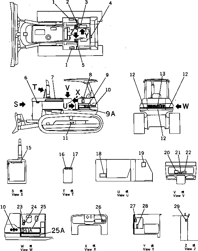 Схема запчастей Komatsu D41A-5 - МАРКИРОВКА (ЯПОН.)(№-7) МАРКИРОВКА¤ ИНСТРУМЕНТ И РЕМКОМПЛЕКТЫ