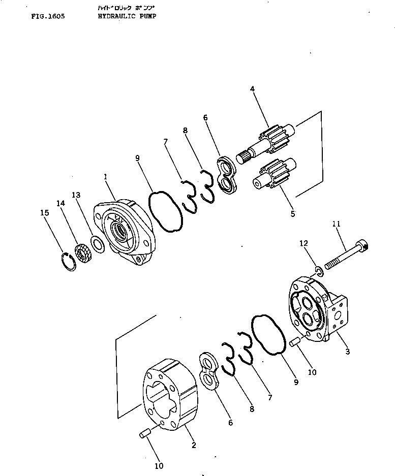 Схема запчастей Komatsu D41E-3A - ГИДР. НАСОС. УПРАВЛ-Е РАБОЧИМ ОБОРУДОВАНИЕМ