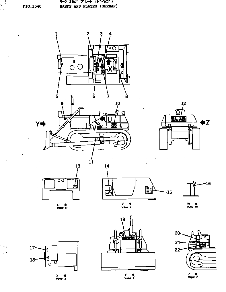 Схема запчастей Komatsu D41E-3 - МАРКИРОВКА (ФРАНЦИЯ) ЧАСТИ КОРПУСА