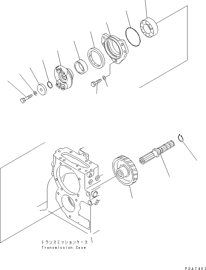Схема запчастей Komatsu D41E-6K - ТРАНСМИССИЯ (ВХОД) СИЛОВАЯ ПЕРЕДАЧА И КОНЕЧНАЯ ПЕРЕДАЧА