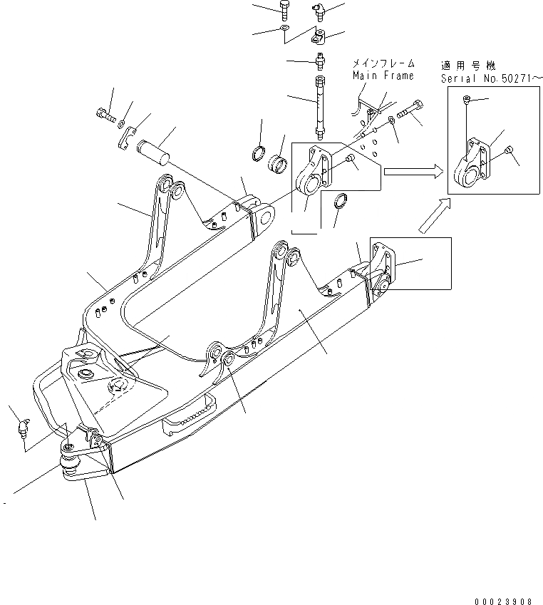 Схема запчастей Komatsu D41E-6K - DOZER РАМА(№-99) РАБОЧЕЕ ОБОРУДОВАНИЕ