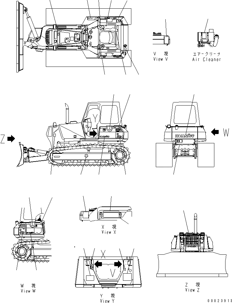Схема запчастей Komatsu D41E-6K - МАРКИРОВКА (АНГЛ.) МАРКИРОВКА