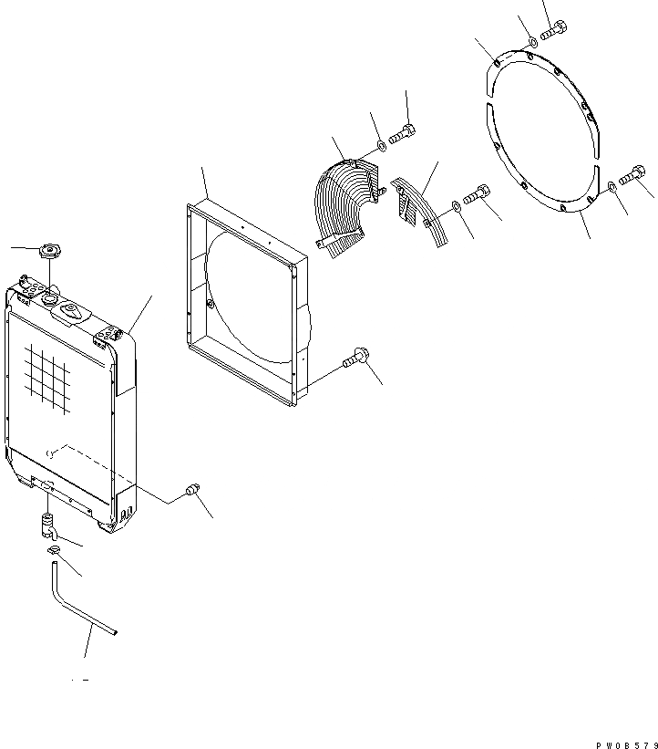 Схема запчастей Komatsu D41E-6K - ОХЛАЖД-Е (С КОНДИЦИОНЕРОМ)(№-) СИСТЕМА ОХЛАЖДЕНИЯ