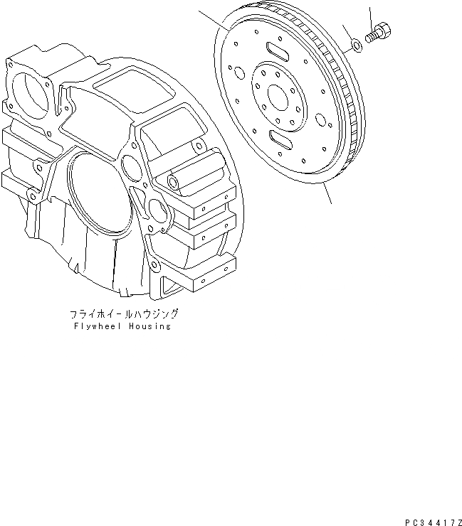 Схема запчастей Komatsu D41E-6T - МАХОВИК КОМПОНЕНТЫ ДВИГАТЕЛЯ
