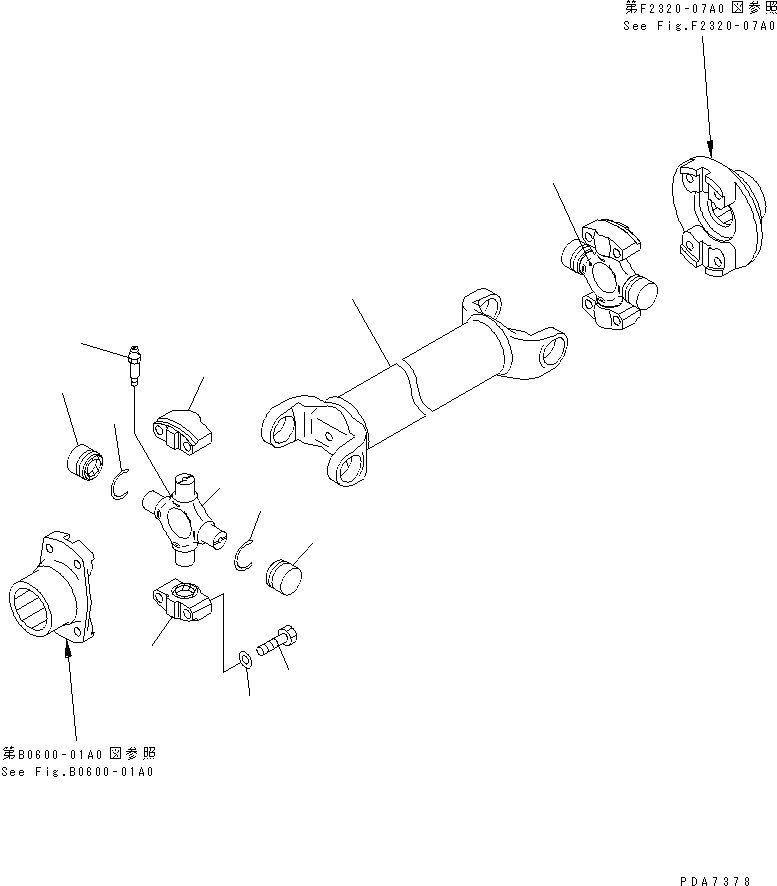 Схема запчастей Komatsu D41E-6T - КРЕСТОВИНА СИЛОВАЯ ПЕРЕДАЧА И КОНЕЧНАЯ ПЕРЕДАЧА
