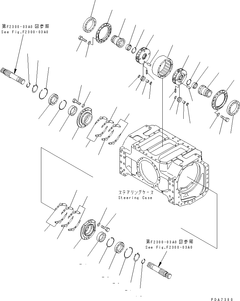 Схема запчастей Komatsu D41E-6T - СИЛОВАЯ ЛИНИЯ (КОНИЧЕСКАЯ ПЕРЕДАЧА С ВАЛОМ) СИЛОВАЯ ПЕРЕДАЧА И КОНЕЧНАЯ ПЕРЕДАЧА