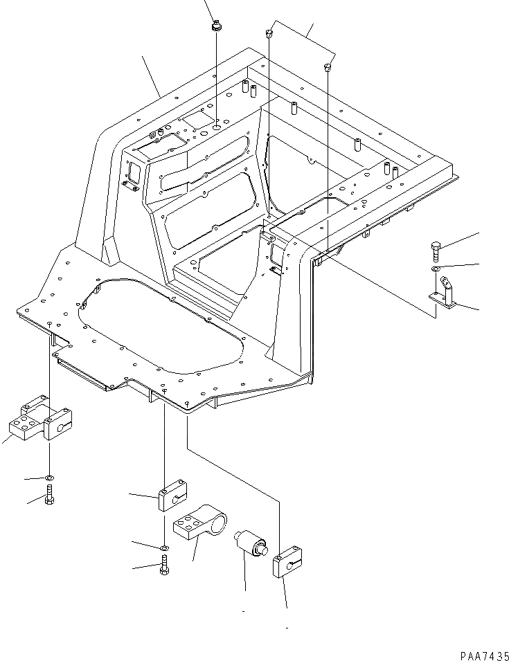 Схема запчастей Komatsu D41E-6T - ОСНОВН. КОНСТРУКЦИЯ (РАМА И КРЕПЛЕНИЕ)(№B-B) КАБИНА ОПЕРАТОРА И СИСТЕМА УПРАВЛЕНИЯ