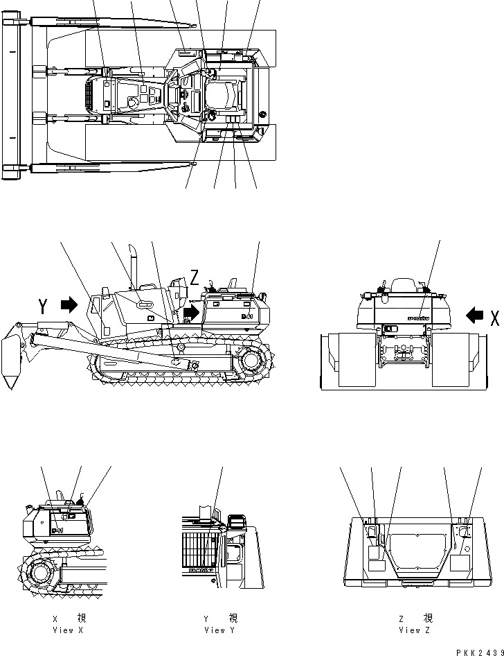 Схема запчастей Komatsu D41E-6T - МАРКИРОВКА (ЯПОН.) (ДЛЯ TОБОД КОЛЕСАMING DOZER) ЧАСТИ BOOK