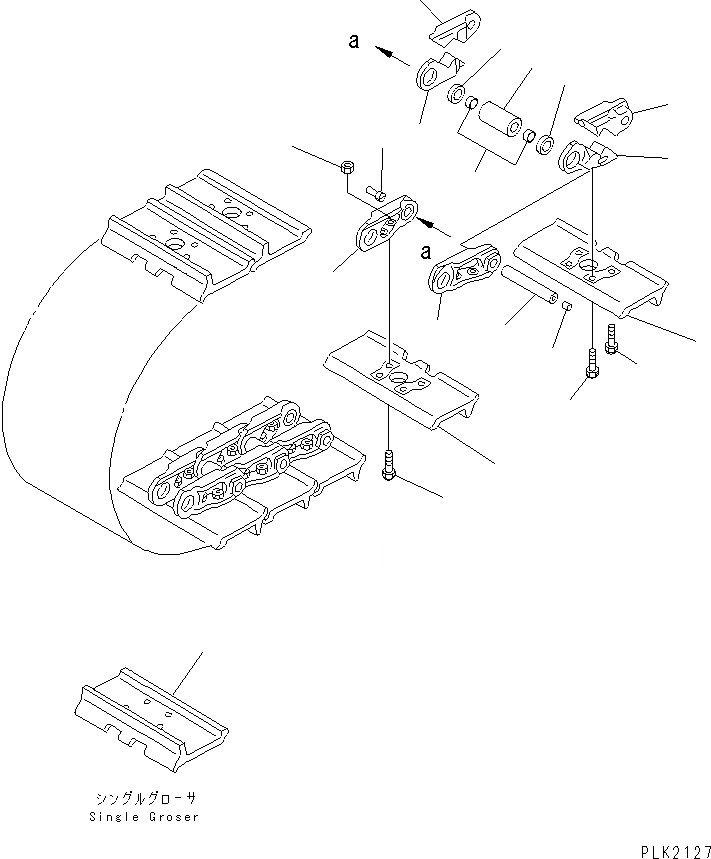 Схема запчастей Komatsu D41E-6T - ГУСЕНИЦЫ (СМАЗЫВ. ТИПА) (ДЛЯ TОБОД КОЛЕСАMING DOZER) ЧАСТИ BOOK