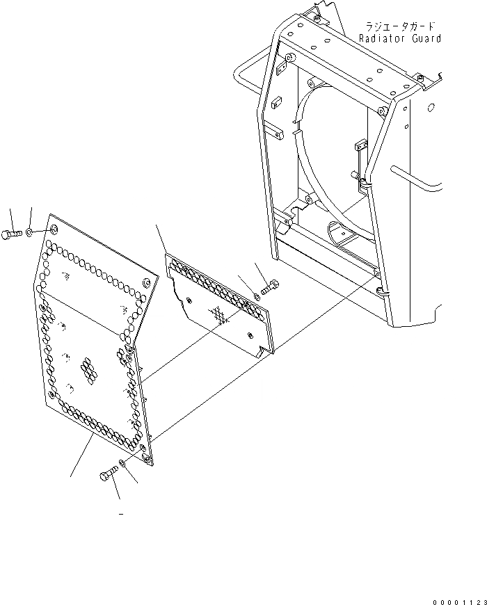 Схема запчастей Komatsu D41E-BB-6C - ЗАСЛОНКА РАДИАТОРА (REINFOCED) ЧАСТИ КОРПУСА