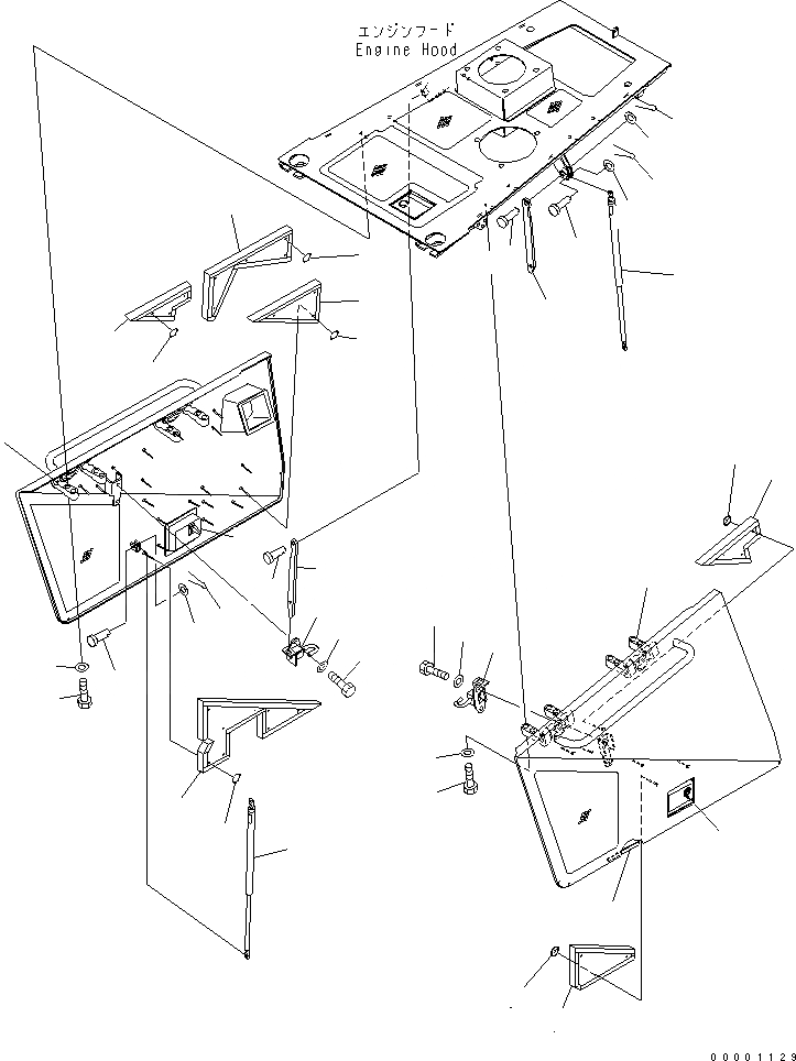 Схема запчастей Komatsu D41E-BB-6C - ФРОНТАЛЬНАЯ ЗАЩИТА (БОКОВ. КРЫШКА ДВИГ.¤ ВЕРХН.) (REGULATION OF ЕС DYNAMIC NOISE) ЧАСТИ КОРПУСА