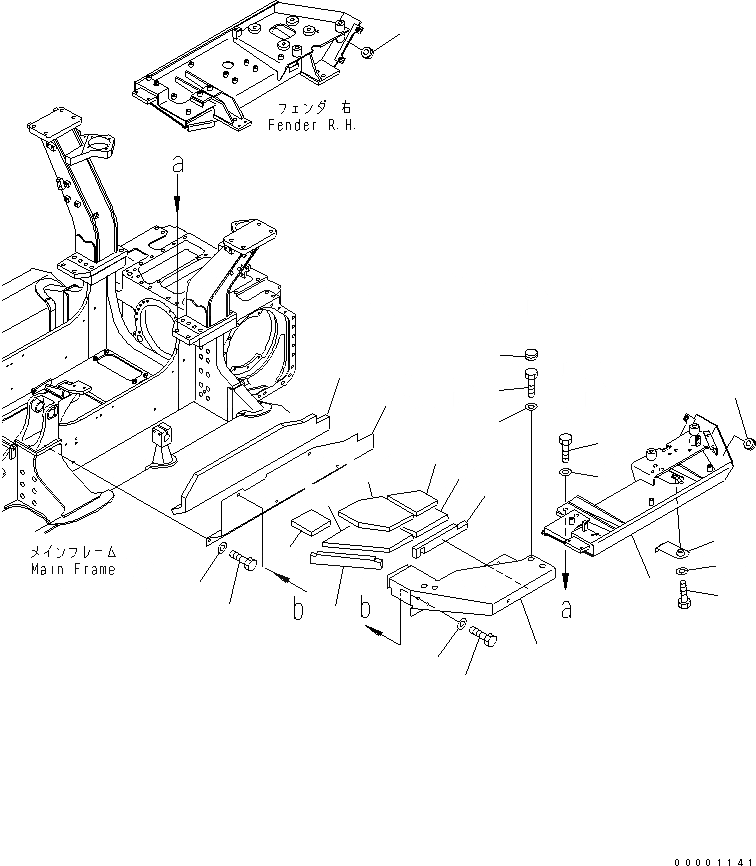 Схема запчастей Komatsu D41E-BB-6C - ЗАДН. ЧАСТИ КОРПУСА (КРЫЛО) (REGULATION OF ЕС DYNAMIC NOISE) ЧАСТИ КОРПУСА