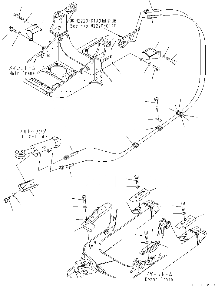 Схема запчастей Komatsu D41E-BB-6C - DOZER МАСЛ. ЛИНИЯ (ЦИЛИНДР ПЕРЕКОСА ЛИНИЯ И COVER) РАБОЧЕЕ ОБОРУДОВАНИЕ