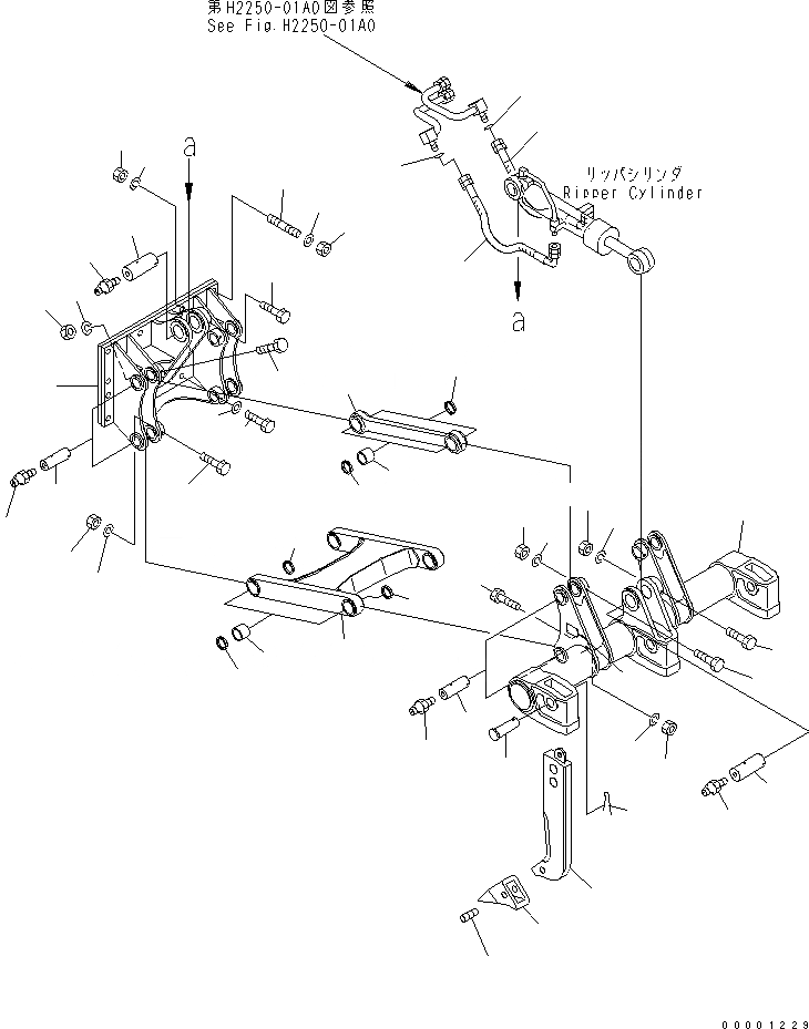 Схема запчастей Komatsu D41E-BB-6C - РЫХЛИТЕЛЬ (RIGED ТИП) РАБОЧЕЕ ОБОРУДОВАНИЕ