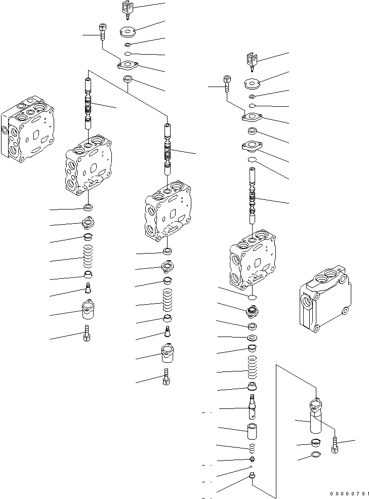Схема запчастей Komatsu D41E-BB-6C - УПРАВЛЯЮЩ. КЛАПАН (4-Х СЕКЦИОНН.) (/7) (ДЛЯ РЫХЛИТЕЛЬ) ОСНОВН. КОМПОНЕНТЫ И РЕМКОМПЛЕКТЫ