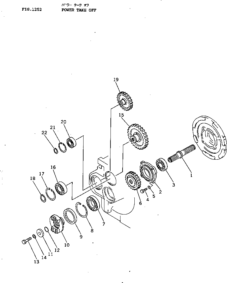 Схема запчастей Komatsu D41P-3 - МЕХ-М ОТБОРА МОЩНОСТИ ОСНОВН. МУФТА И ТРАНСМИССИЯ