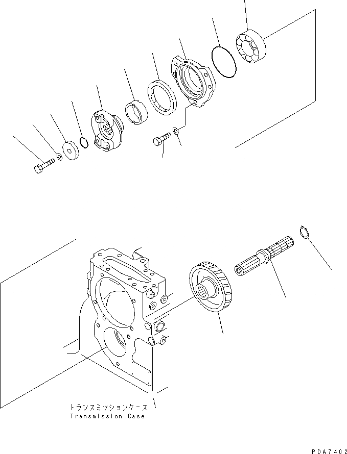 Схема запчастей Komatsu D41P-6K - ТРАНСМИССИЯ (ВХОД) СИЛОВАЯ ПЕРЕДАЧА И КОНЕЧНАЯ ПЕРЕДАЧА