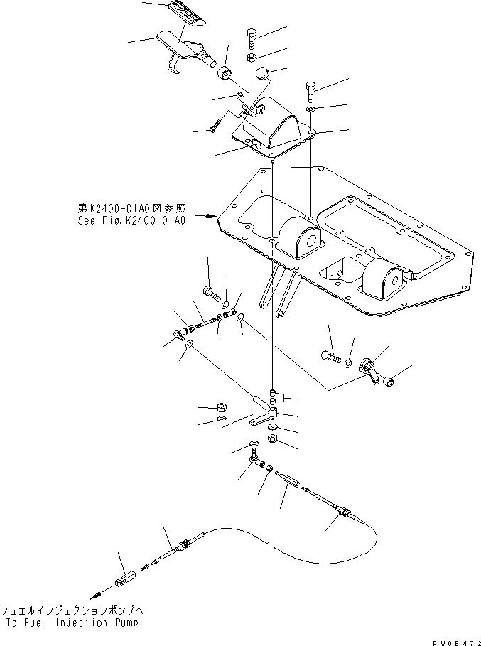 Схема запчастей Komatsu D41P-6K - ПОЛ (ПЕДАЛЬ ЗАМЕДЛИТЕЛЯ ОБОРОТОВ) (С ПЕДАЛЬ ЗАМЕДЛИТЕЛЯ ОБОРОТОВ)(№-) КАБИНА ОПЕРАТОРА И СИСТЕМА УПРАВЛЕНИЯ