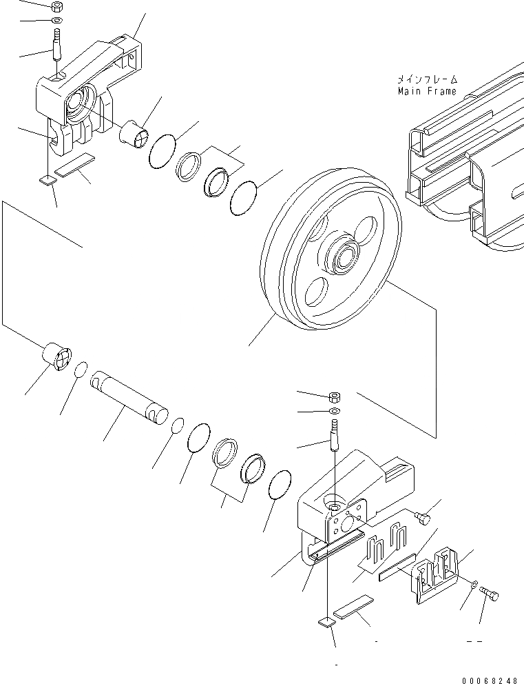 Схема запчастей Komatsu D41P-6K - ПЕРЕДН. ЛЕНИВЕЦ ХОДОВАЯ