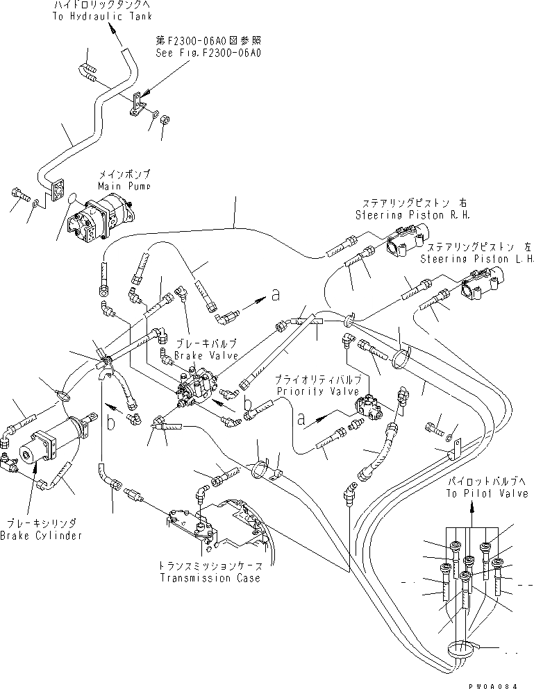 Схема запчастей Komatsu D41P-6K - СИЛОВАЯ ЛИНИЯ (СИЛОВАЯ ЛИНИЯ МАСЛ. ЛИНИЯ)(№-) СИЛОВАЯ ПЕРЕДАЧА И КОНЕЧНАЯ ПЕРЕДАЧА