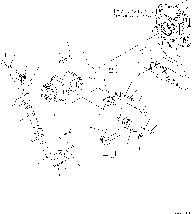 Схема запчастей Komatsu D41P-6 - СИЛОВАЯ ЛИНИЯ (ОСНОВН. НАСОС И ГИДРОЛИНИЯ ТРАНСМИССИИ) СИЛОВАЯ ПЕРЕДАЧА И КОНЕЧНАЯ ПЕРЕДАЧА