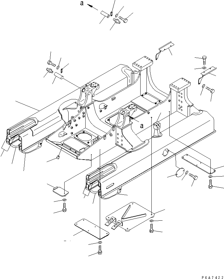 Схема запчастей Komatsu D41P-6 - ОСНОВН. РАМА ОСНОВН. РАМА И КОМПОНЕНТЫ