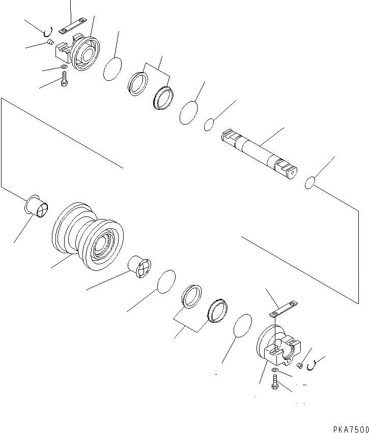 Схема запчастей Komatsu D41P-6 - ОПОРНЫЙ КАТОК (DP)(№B-B) ЧАСТИ BOOK