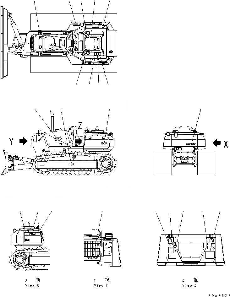 Схема запчастей Komatsu D41P-6 - МАРКИРОВКА (ЯПОН.) МАРКИРОВКА