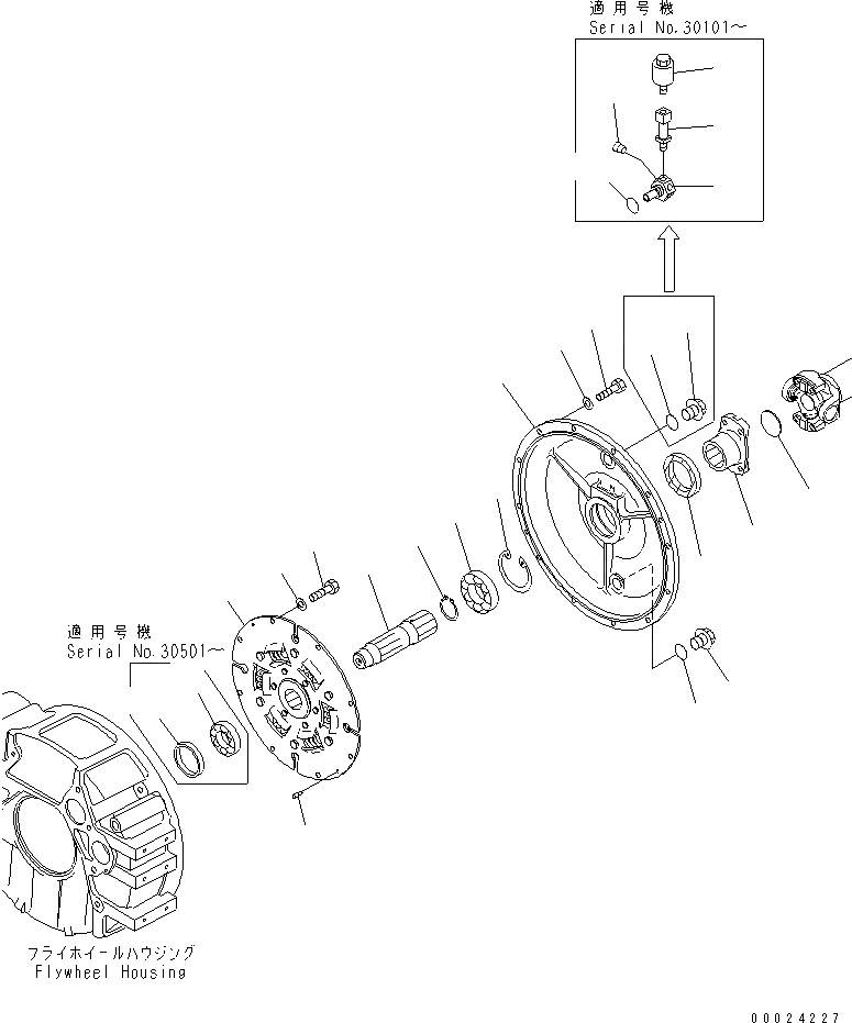 Схема запчастей Komatsu D41PF-6K - ДЕМПФЕР КОМПОНЕНТЫ ДВИГАТЕЛЯ