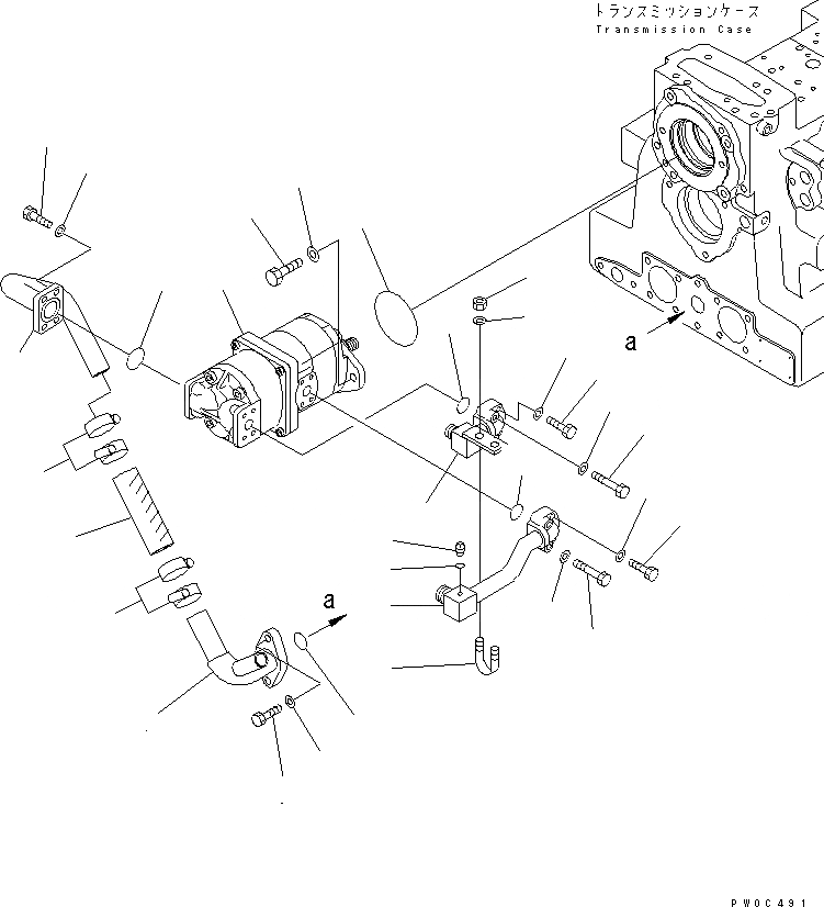 Схема запчастей Komatsu D41PF-6K - СИЛОВАЯ ЛИНИЯ (ОСНОВН. НАСОС И ГИДРОЛИНИЯ ТРАНСМИССИИ) СИЛОВАЯ ПЕРЕДАЧА И КОНЕЧНАЯ ПЕРЕДАЧА