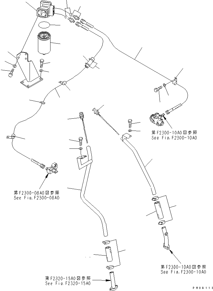 Схема запчастей Komatsu D41PF-6K - СИЛОВАЯ ЛИНИЯ МАСЛ. ЛИНИЯ (ФИЛЬТР. И МАСЛЯНЫЙ ЩУП) СИЛОВАЯ ПЕРЕДАЧА И КОНЕЧНАЯ ПЕРЕДАЧА