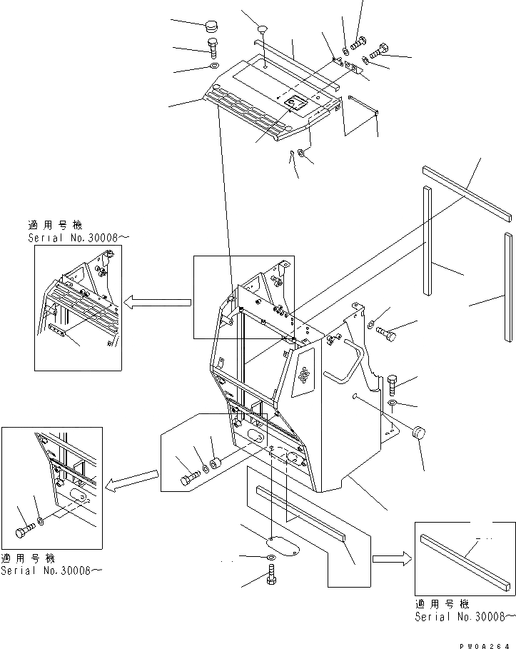 Схема запчастей Komatsu D41PF-6K - ЗАЩИТА РАДИАТОРА(№9-) ЧАСТИ КОРПУСА