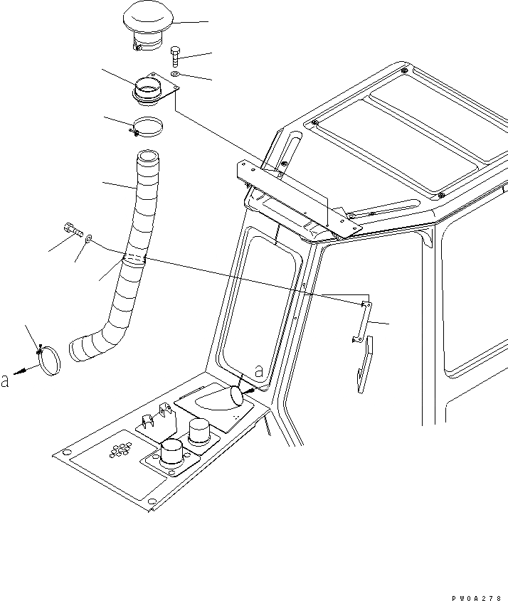 Схема запчастей Komatsu D41PF-6K - ФРОНТАЛЬНАЯ ЗАЩИТА (ОХЛАДИТЕЛЬ INTAKE EXTENSION) ЧАСТИ КОРПУСА