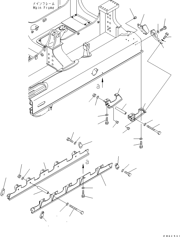 Схема запчастей Komatsu D41PF-6K - ЗАЩИТА КАТКОВ (ПОЛН. ЗАЩИТА) (ДЛЯ HD СОЕДИНИТЕЛЬН. ЗВЕНО)(№-) ХОДОВАЯ