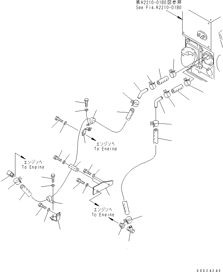 Схема запчастей Komatsu D41PF-6K-T2 - КОНДИЦ. ВОЗДУХА (ЛИНИЯ ОБОГРЕВАТЕЛЯ) (ДЛЯ РЕВЕРСИВНЫЙ ВЕНТИЛЯТОР)(№-) КАБИНА ОПЕРАТОРА И СИСТЕМА УПРАВЛЕНИЯ