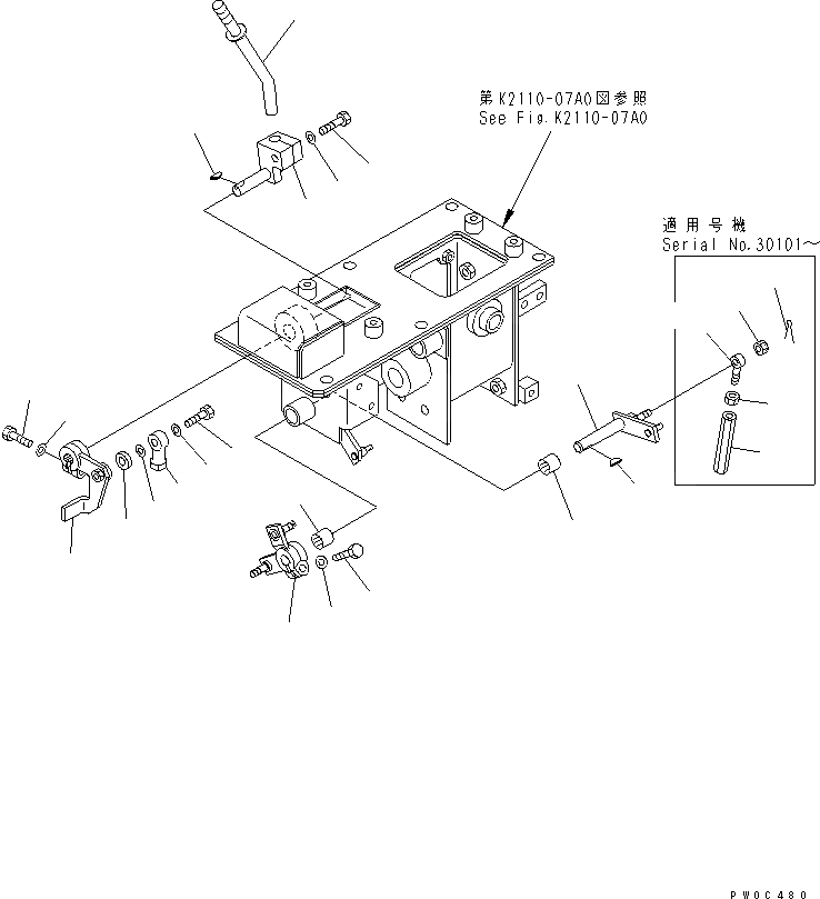 Схема запчастей Komatsu D41PF-6K-T2 - ОСНОВН. КОНСТРУКЦИЯ (РУЛЕВ. УПРАВЛЕНИЕ УПРАВЛ-Е) (/) (ДЛЯ F-R ТРАНСМИССИЯ) КАБИНА ОПЕРАТОРА И СИСТЕМА УПРАВЛЕНИЯ