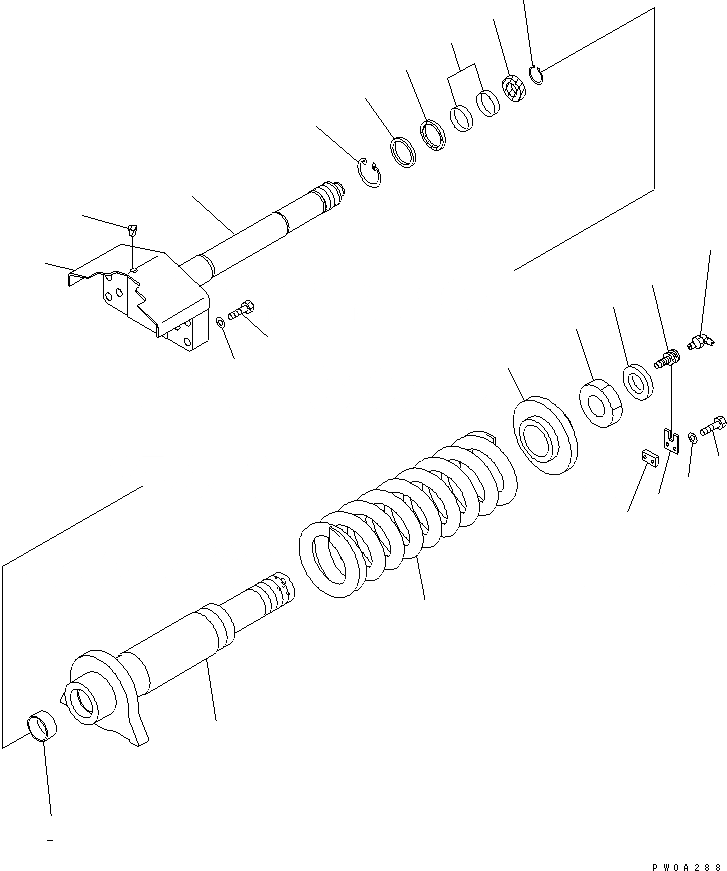 Схема запчастей Komatsu D41PF-6K-T2 - ОПОРНЫЙ ЭЛЕМЕНТ ЛЕНИВЦА ХОДОВАЯ