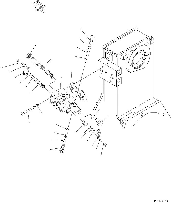 Схема запчастей Komatsu D41PF-6K-T2 - МЕХ-М ОТБОРА МОЩН-ТИ УПРАВЛЯЮЩ. КЛАПАН РАБОЧЕЕ ОБОРУДОВАНИЕ