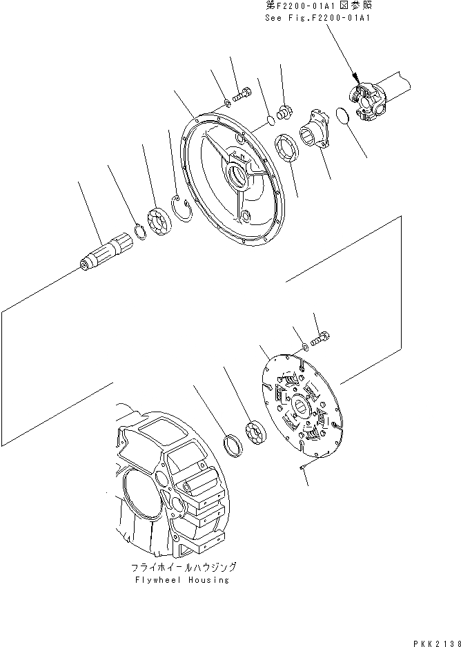 Схема запчастей Komatsu D41PF-6 - ДЕМПФЕР КОМПОНЕНТЫ ДВИГАТЕЛЯ