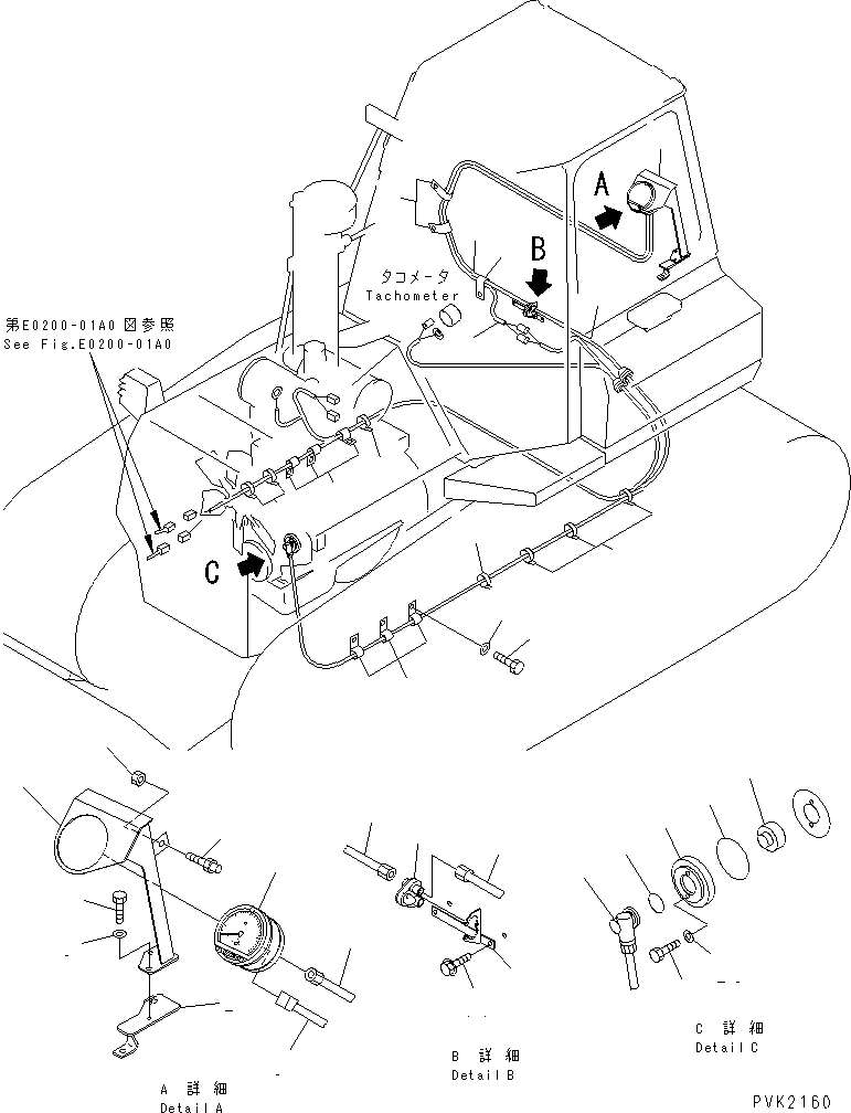 Схема запчастей Komatsu D41PF-6 - ТАХОМЕТР И ТАХОГРАФ (/) ЭЛЕКТРИКА